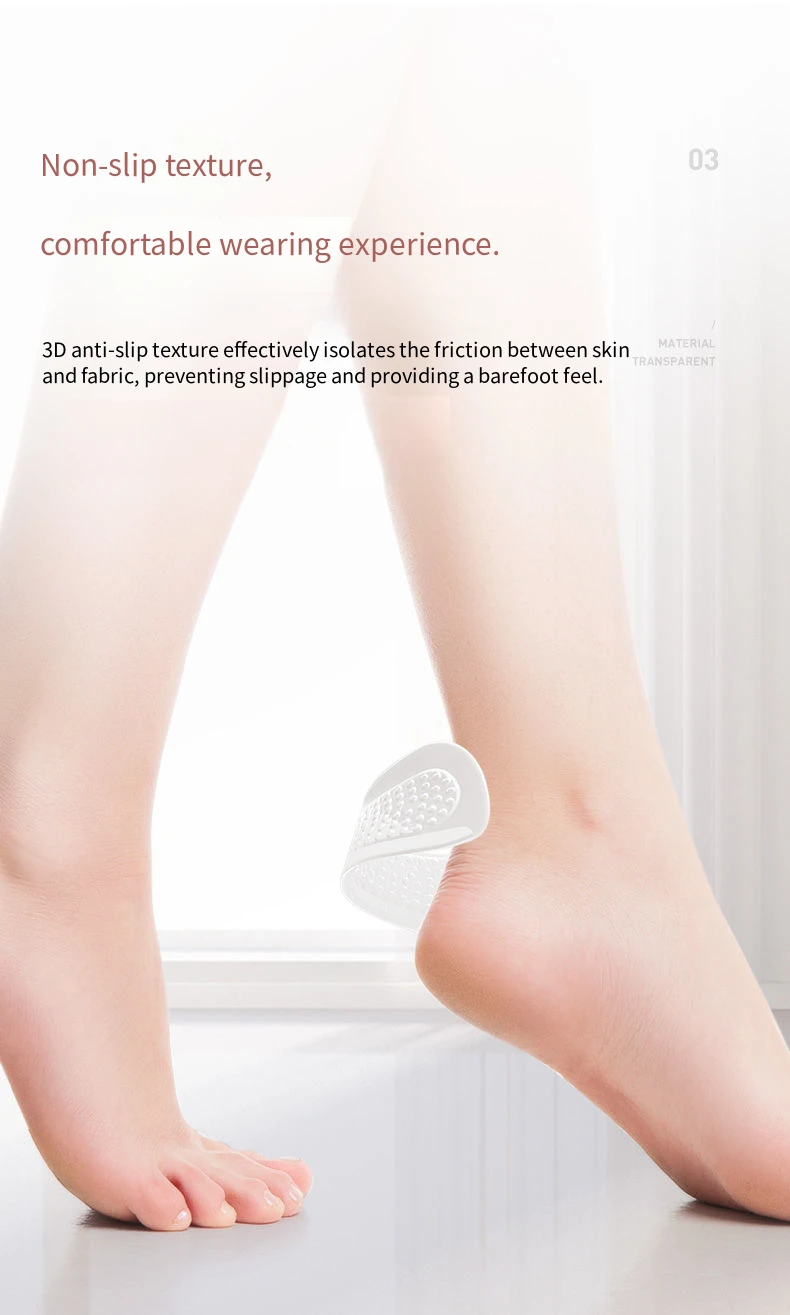 Silicone High Heels Heel Protectors Stickers Women Shoes Heel Cushion Foot Care Non Slip Shoe Pads for Adjustable Size Insoles