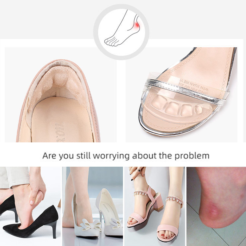 Silicone Anti-Slip Forefoot Women High Heel Pads Pain Relief Insoles Self-adhesive Gel Inserts Sandals Slippers Shoes Foot Pad