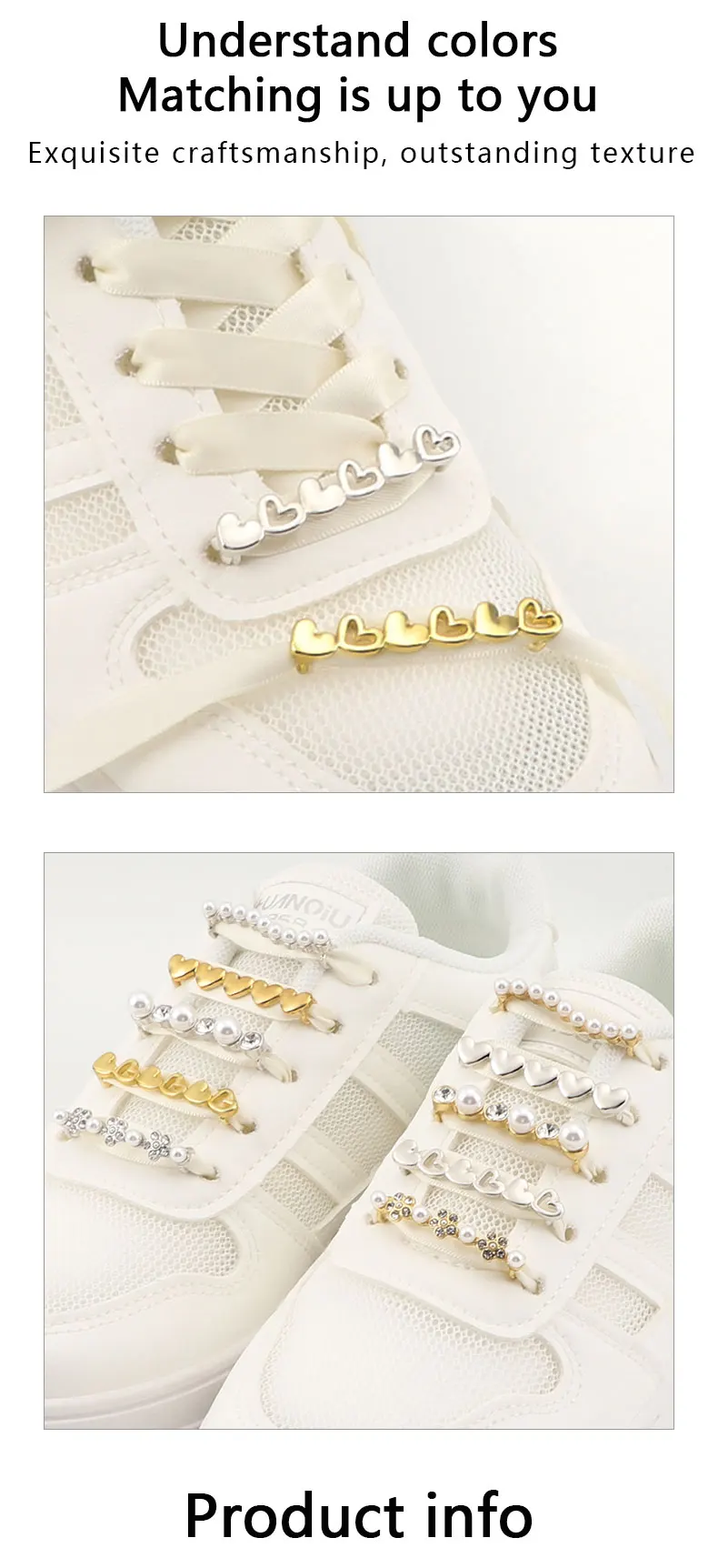 1PC Shoelaces Charms for Sneakers Shoelaces Clips Decorations Faux Pearl Casual Metal Rhinestone Shoe Buckle Accessory for Women