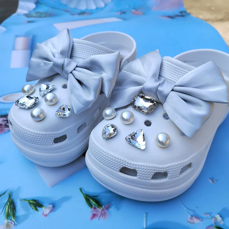 Hot sales Shoe Charms for DIY Diamond Pearl Chain Gemstone Decoration Buckle for Shoe Charm Accessories Kids Party Girls Gift