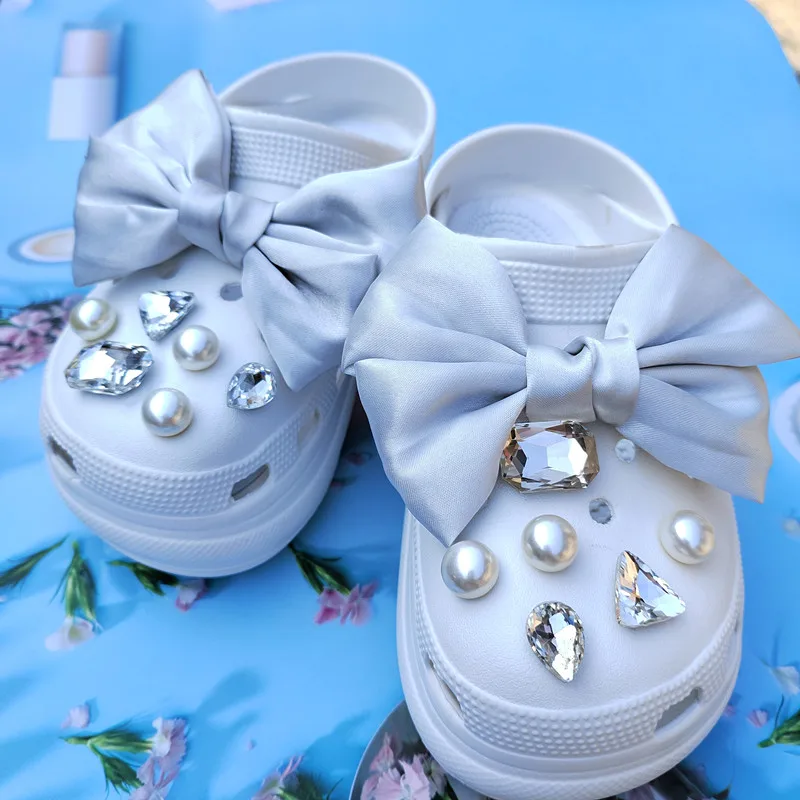 Hot sales Shoe Charms for DIY Diamond Pearl Chain Gemstone Decoration Buckle for Shoe Charm Accessories Kids Party Girls Gift