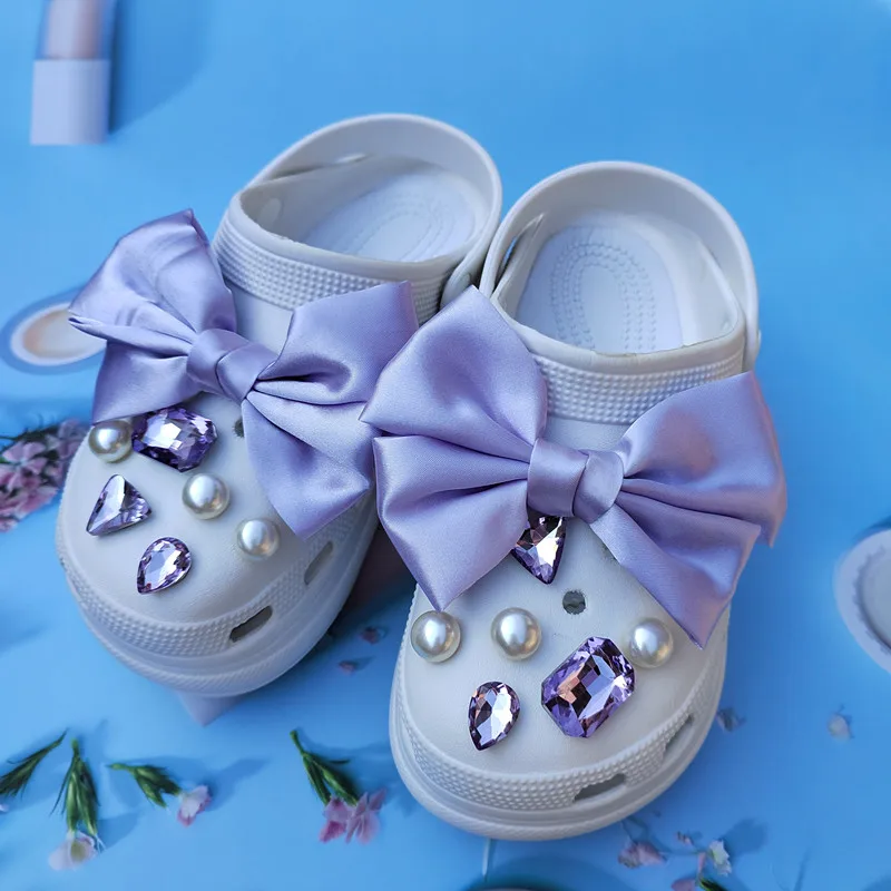 Hot sales Shoe Charms for DIY Diamond Pearl Chain Gemstone Decoration Buckle for Shoe Charm Accessories Kids Party Girls Gift