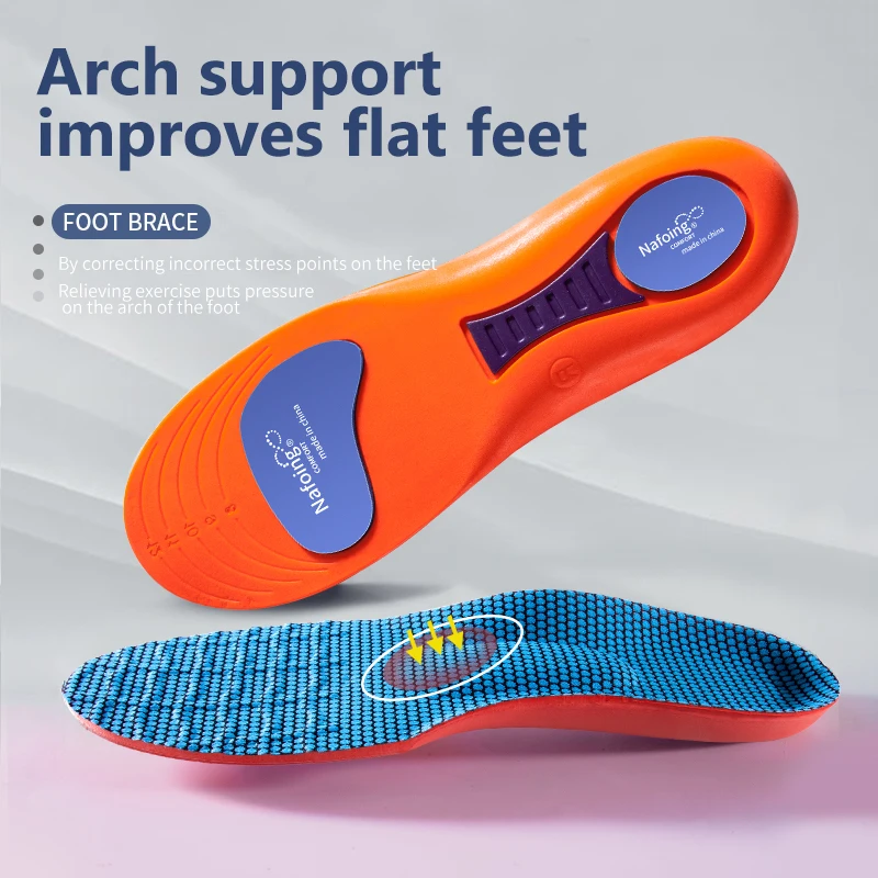 Sports Running Insoles for Men Shoes Sole Flat Foot Arch Support Orthopedic Insoles for Women Shock Absorption Massage Cushion
