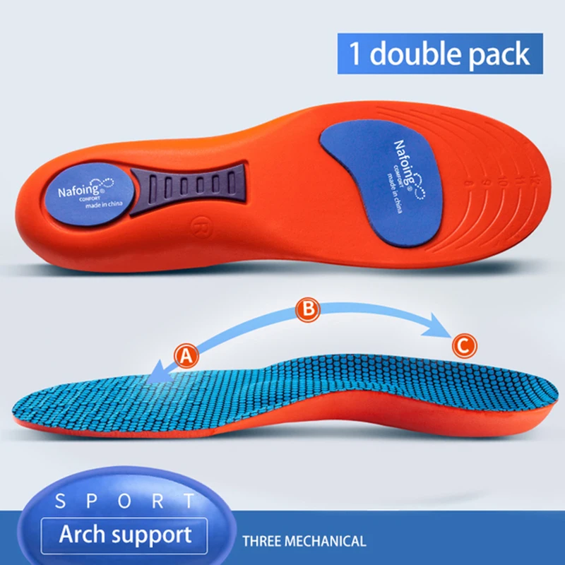 Sports Running Insoles for Men Shoes Sole Flat Foot Arch Support Orthopedic Insoles for Women Shock Absorption Massage Cushion