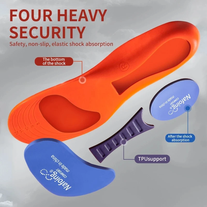Sports Running Insoles for Men Shoes Sole Flat Foot Arch Support Orthopedic Insoles for Women Shock Absorption Massage Cushion