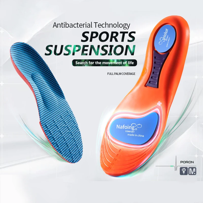 Sports Running Insoles for Men Shoes Sole Flat Foot Arch Support Orthopedic Insoles for Women Shock Absorption Massage Cushion