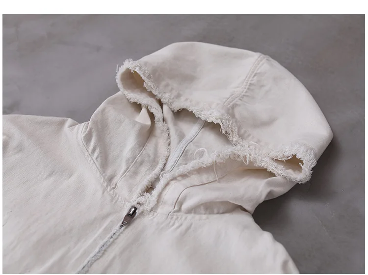 Amax luluE Korean Womens Loose Outerwear Fashion Coats Ladies Hooded Clothes Vintage Spring Jackets Oversized Denim Streetwear