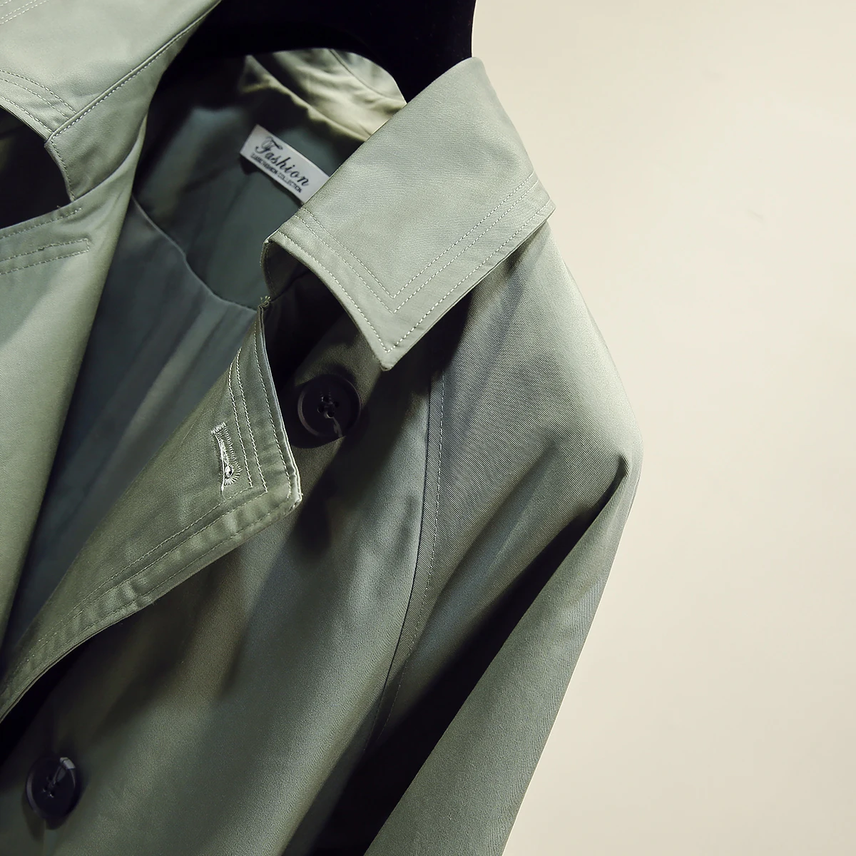 UK Brand new Fashion 2024 Fall /Autumn Casual Double breasted Simple Classic Long Trench coat with belt Chic Female windbreaker