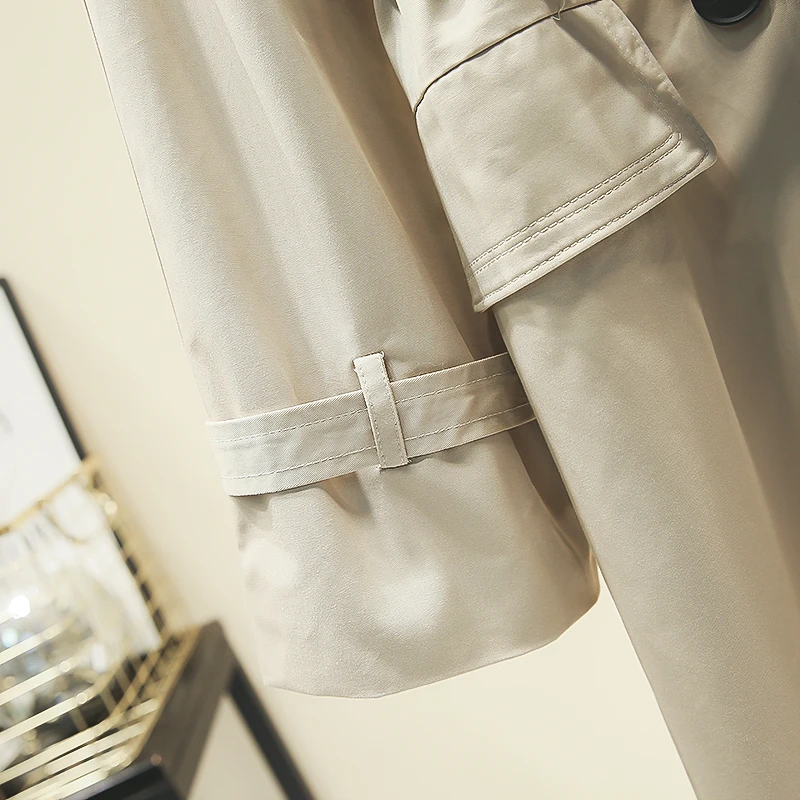 UK Brand new Fashion 2024 Fall /Autumn Casual Double breasted Simple Classic Long Trench coat with belt Chic Female windbreaker
