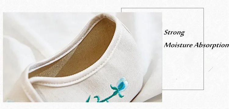 Floral Embroidered Shoes for Women Vintage Casual Loafers Canvas Dance Performance Shoe Ethnic Pumps Ladies Slingbacks Sandals