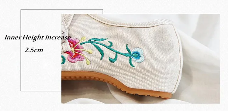 Floral Embroidered Shoes for Women Vintage Casual Loafers Canvas Dance Performance Shoe Ethnic Pumps Ladies Slingbacks Sandals