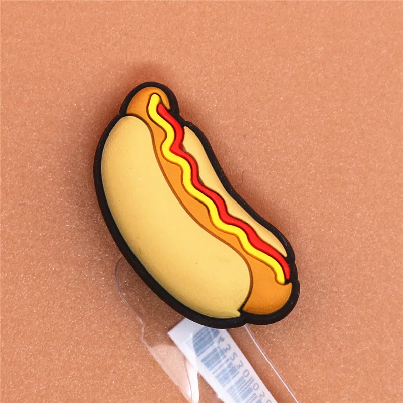 Original 1pcs Novelty Food PVC Shoe Decorations Accessories Donuts Popcorn Omelette Sandals Buckle Charms Kids Party Brand Gift
