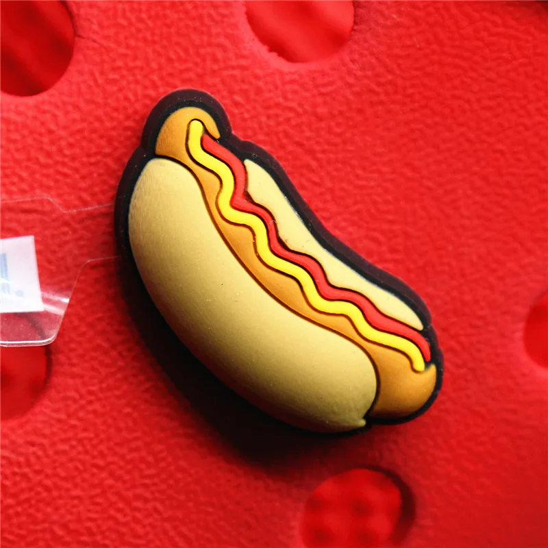 Original 1pcs Novelty Food PVC Shoe Decorations Accessories Donuts Popcorn Omelette Sandals Buckle Charms Kids Party Brand Gift