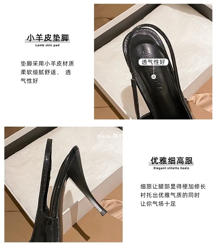 luxury women's shoes Women's Sandals With Heels Summer 2026 Leather Fashion Luxury Brand Pumps Metal Square Head High Heels shes
