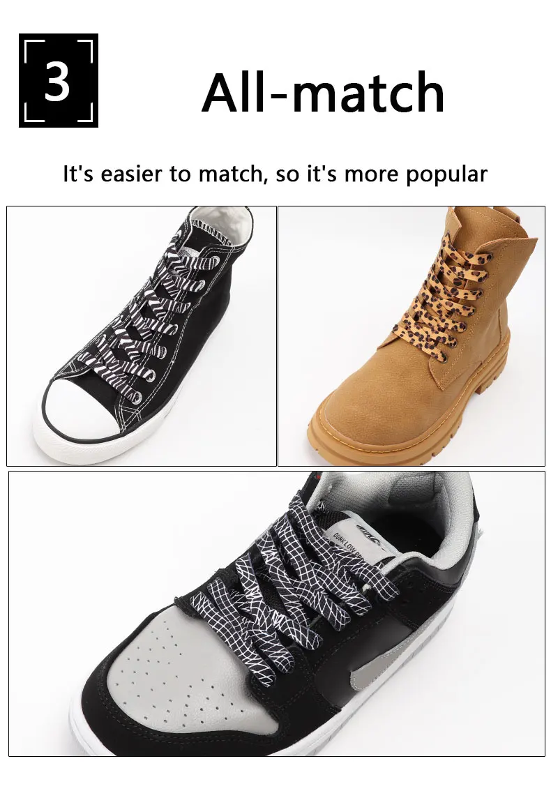 Leopard Print Flat Shoelaces Sneakers Colorful Shoelace Classic Animal Patten Shoe Laces Canvas Zebra Tiger Snake Shoestrings