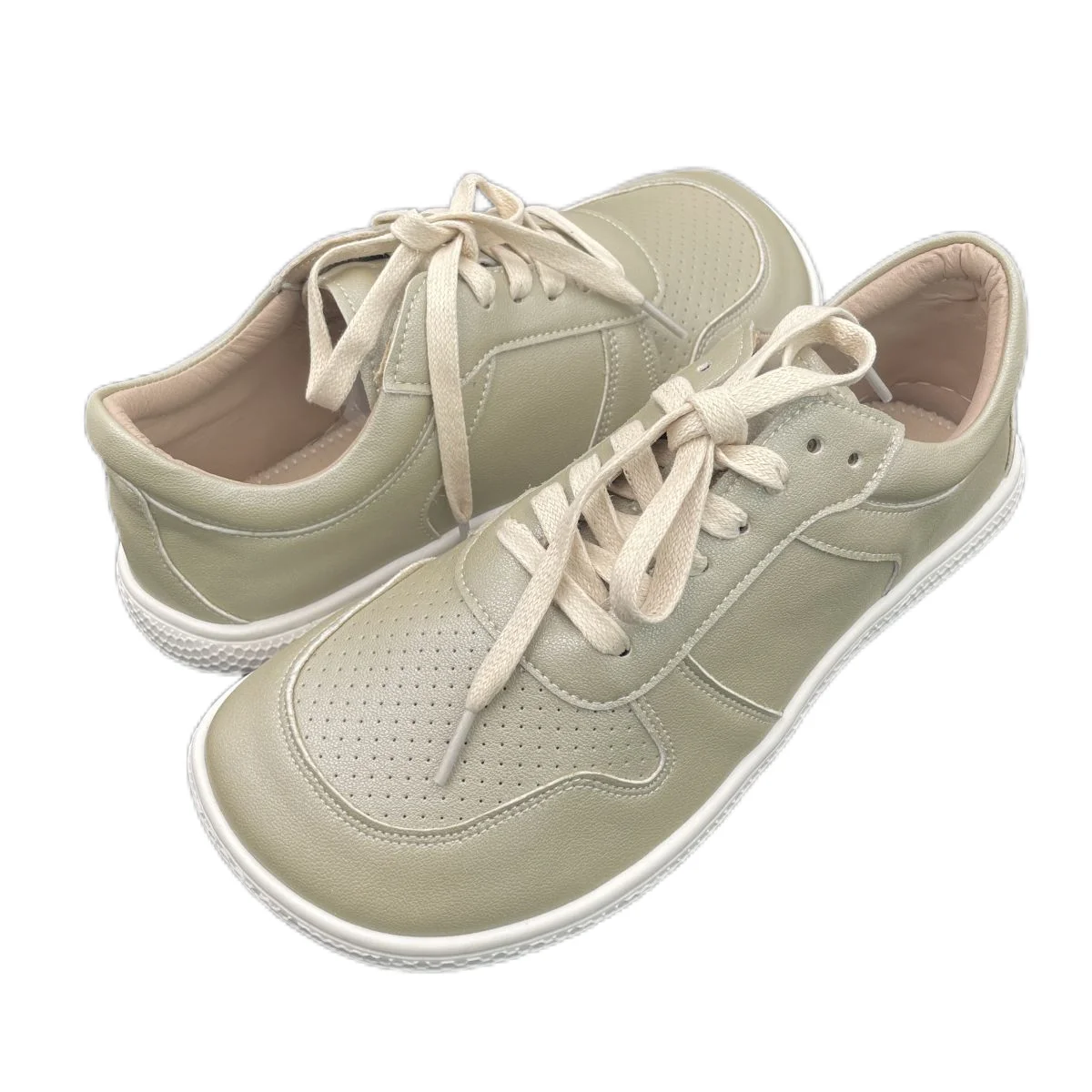 Tipsietoes 2025 Barefoot Genuine Leather Sneaker For Women Men Flat Soft Zero Drop Sole Wider Toe Box Flexible Light Weight