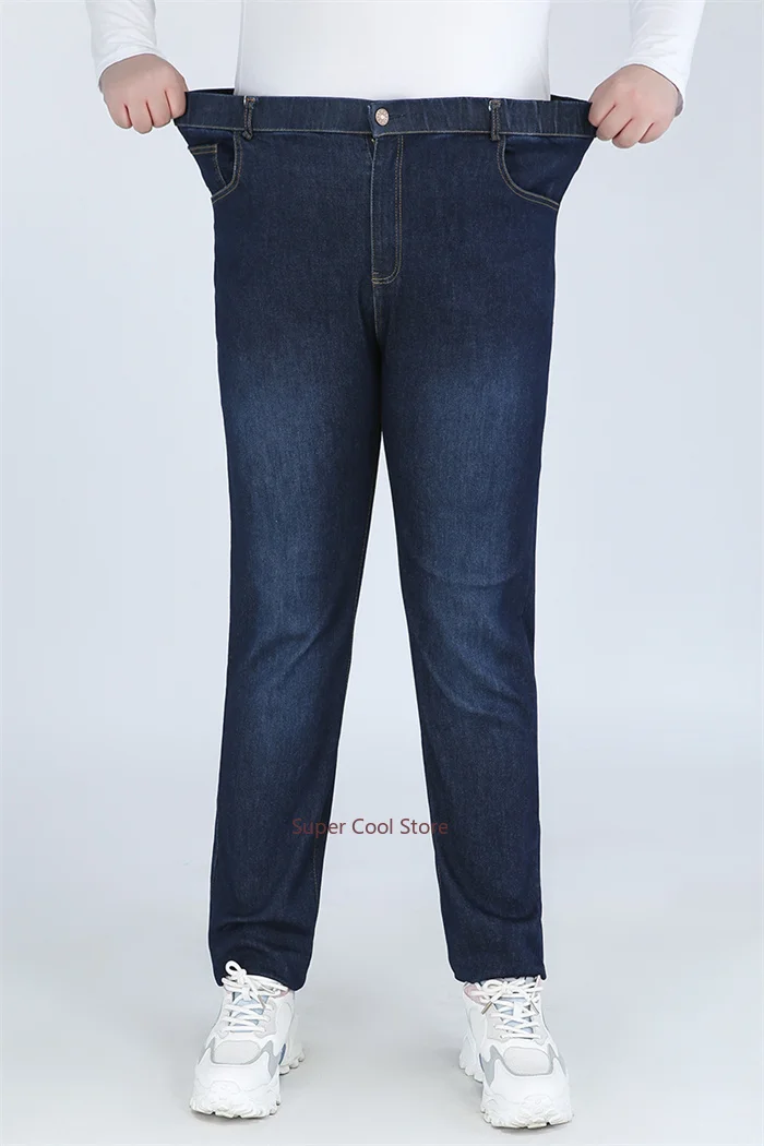 Classic Blue Women Pant Jeans 9XL 140KG 7XL 6XL Plus Size Large High Waist Elastic Denim Pants Female Casual Slim Fit Trousers