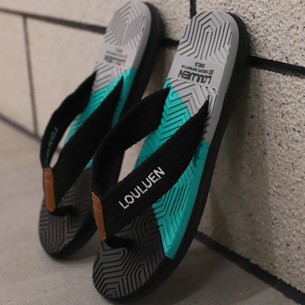 Men's Thongs Slippers For Summer Lightweight Non-Slip Beach Shoes For Men Male Youth