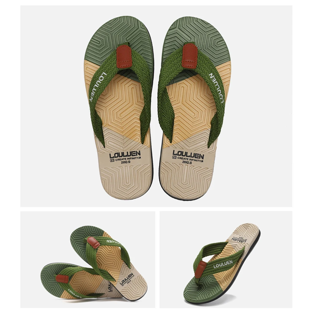 Men's Thongs Slippers For Summer Lightweight Non-Slip Beach Shoes For Men Male Youth