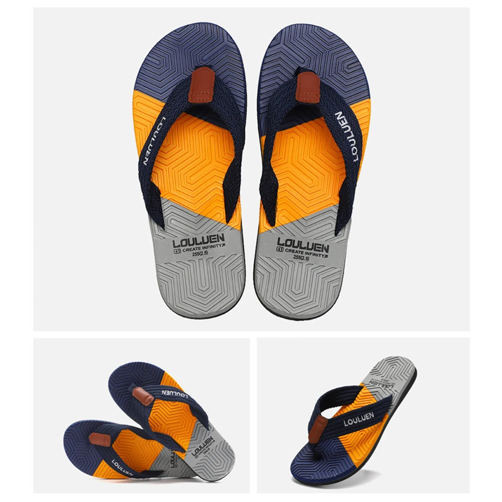Men's Thongs Slippers For Summer Lightweight Non-Slip Beach Shoes For Men Male Youth