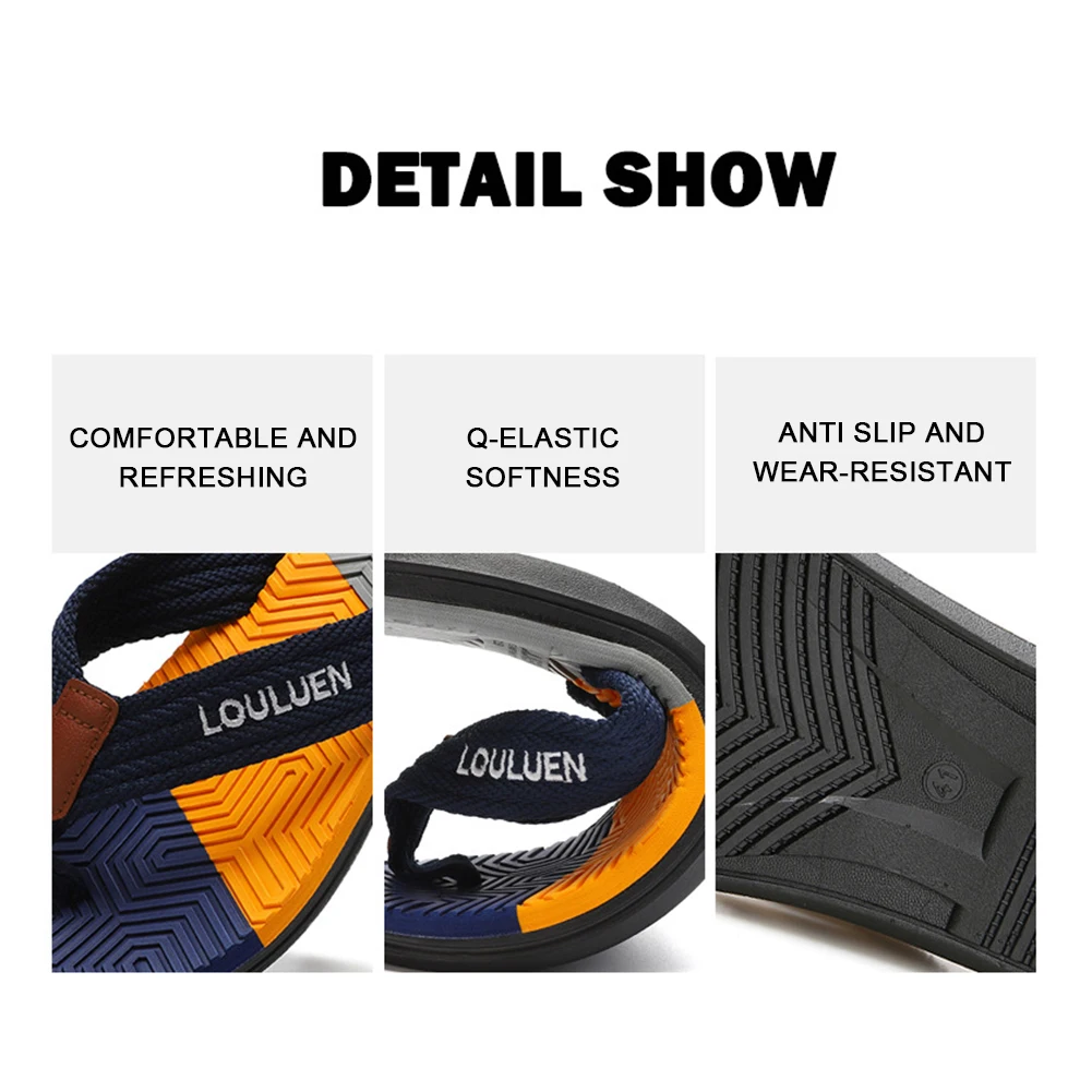 Men's Thongs Slippers For Summer Lightweight Non-Slip Beach Shoes For Men Male Youth