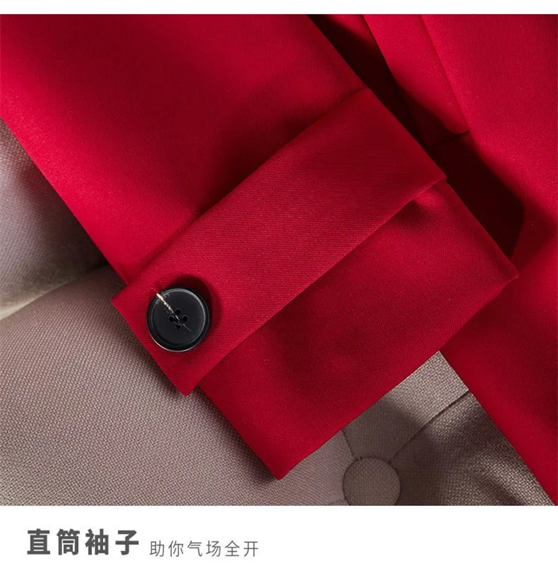 Ladies Long Blazer High Quality Autumn Winter Women Black Red Navy Blue Thicke Blazers Female Casual Jacket Coat Windbreakers