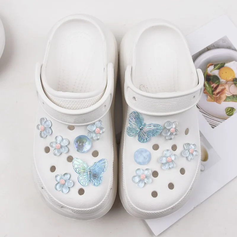 Colorful Daisies Flower Hole Shoes Charms Accessories For Shoe Buckle Cute 5-Petal Flower Shoe Flower DIY Shoes Decorations New