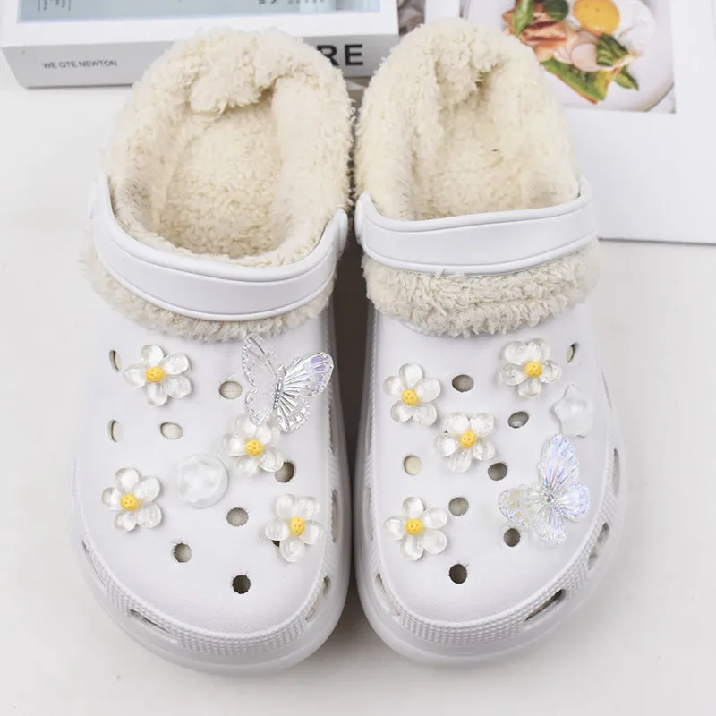 Colorful Daisies Flower Hole Shoes Charms Accessories For Shoe Buckle Cute 5-Petal Flower Shoe Flower DIY Shoes Decorations New