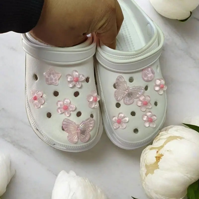 Colorful Daisies Flower Hole Shoes Charms Accessories For Shoe Buckle Cute 5-Petal Flower Shoe Flower DIY Shoes Decorations New