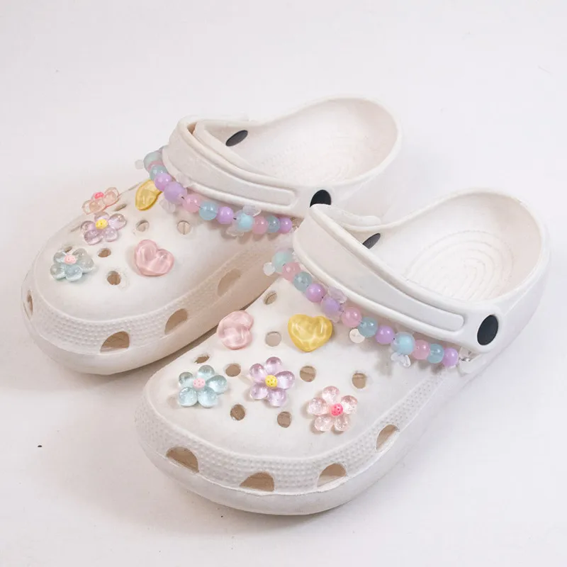 Colorful Daisies Flower Hole Shoes Charms Accessories For Shoe Buckle Cute 5-Petal Flower Shoe Flower DIY Shoes Decorations New