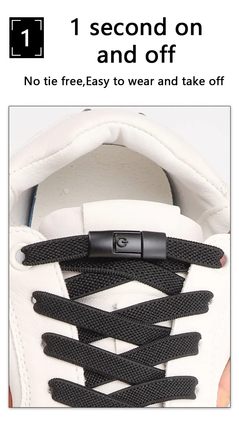 Colorful Elastic Laces Sports Press Lock Shoelaces Without Ties 8MM Flats No Tie Shoe Laces Kids Adult Shoelace Shoes Accessorie