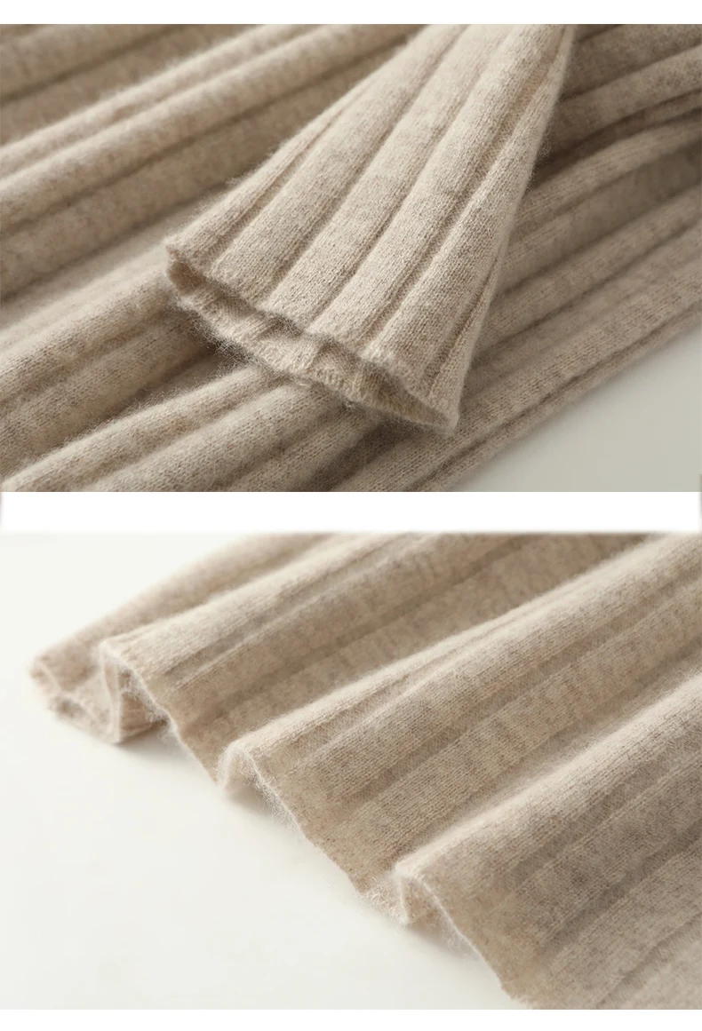 100% Pure Wool Knit Dress Women's Autumn And Winter Slim Knee-Length Dress Sweater Skirt With Bottoming Skirt
