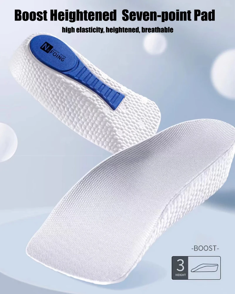 Height Increase Insoles for Shoes Men Women Orthopedic Insoles Sport Arch Support Heel Lift Shoe Pad Taller Memory Foam Template