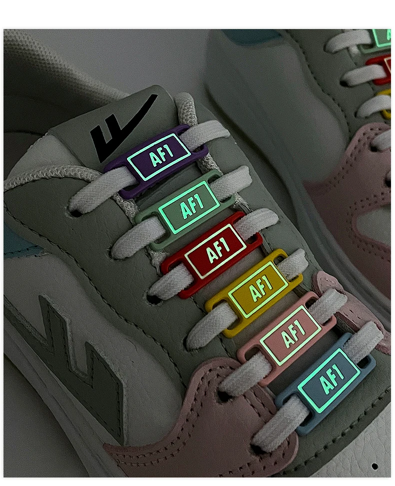 Luminous Shoelaces Buckle Glowing Metal Lock for Shoelace DIY Lace Shoe Footwear Decoration Sneaker Decorations Accessories