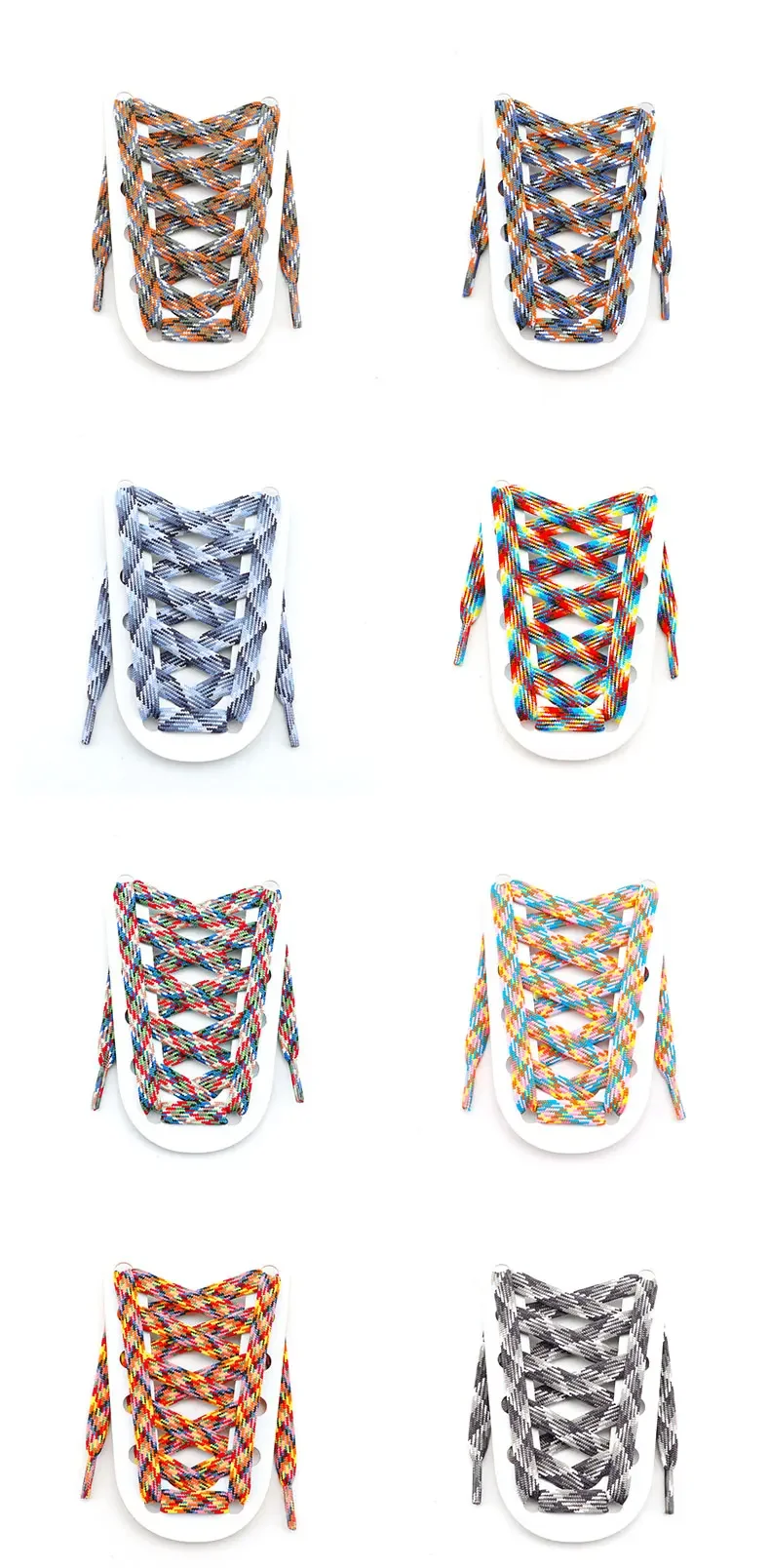 Flat Shoelaces for Sneakers Rainbow Shoelace Colorful Striped Shoe Laces for Woman Man Width 1CM Length 100/120/140/160CM 1 Pair