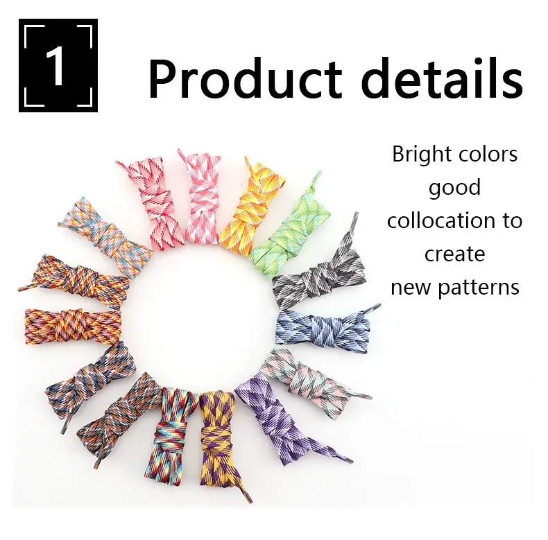 Flat Shoelaces for Sneakers Rainbow Shoelace Colorful Striped Shoe Laces for Woman Man Width 1CM Length 100/120/140/160CM 1 Pair
