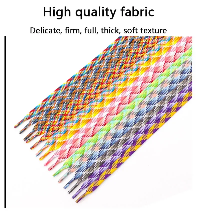 Flat Shoelaces for Sneakers Rainbow Shoelace Colorful Striped Shoe Laces for Woman Man Width 1CM Length 100/120/140/160CM 1 Pair