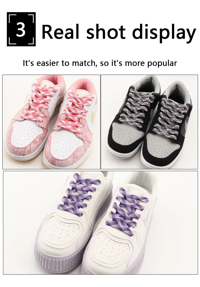 Flat Shoelaces for Sneakers Rainbow Shoelace Colorful Striped Shoe Laces for Woman Man Width 1CM Length 100/120/140/160CM 1 Pair