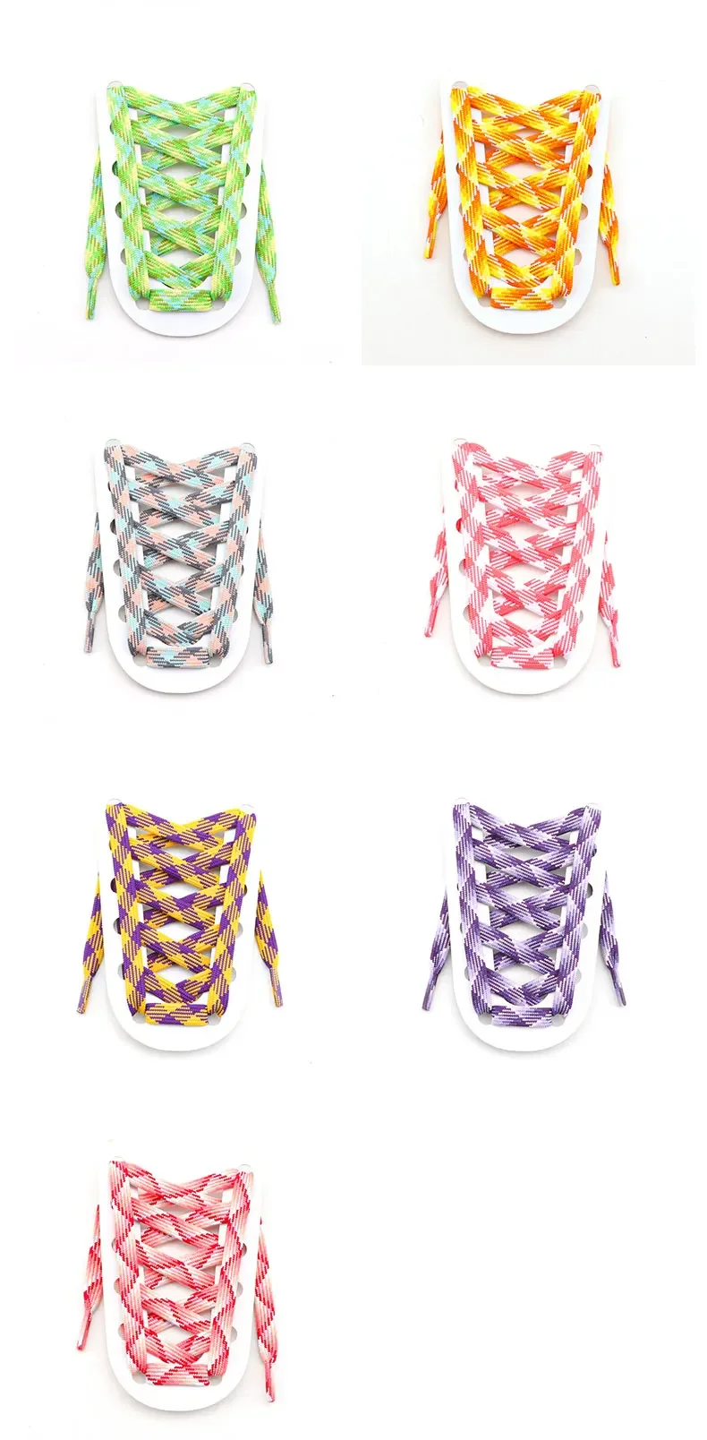 Flat Shoelaces for Sneakers Rainbow Shoelace Colorful Striped Shoe Laces for Woman Man Width 1CM Length 100/120/140/160CM 1 Pair