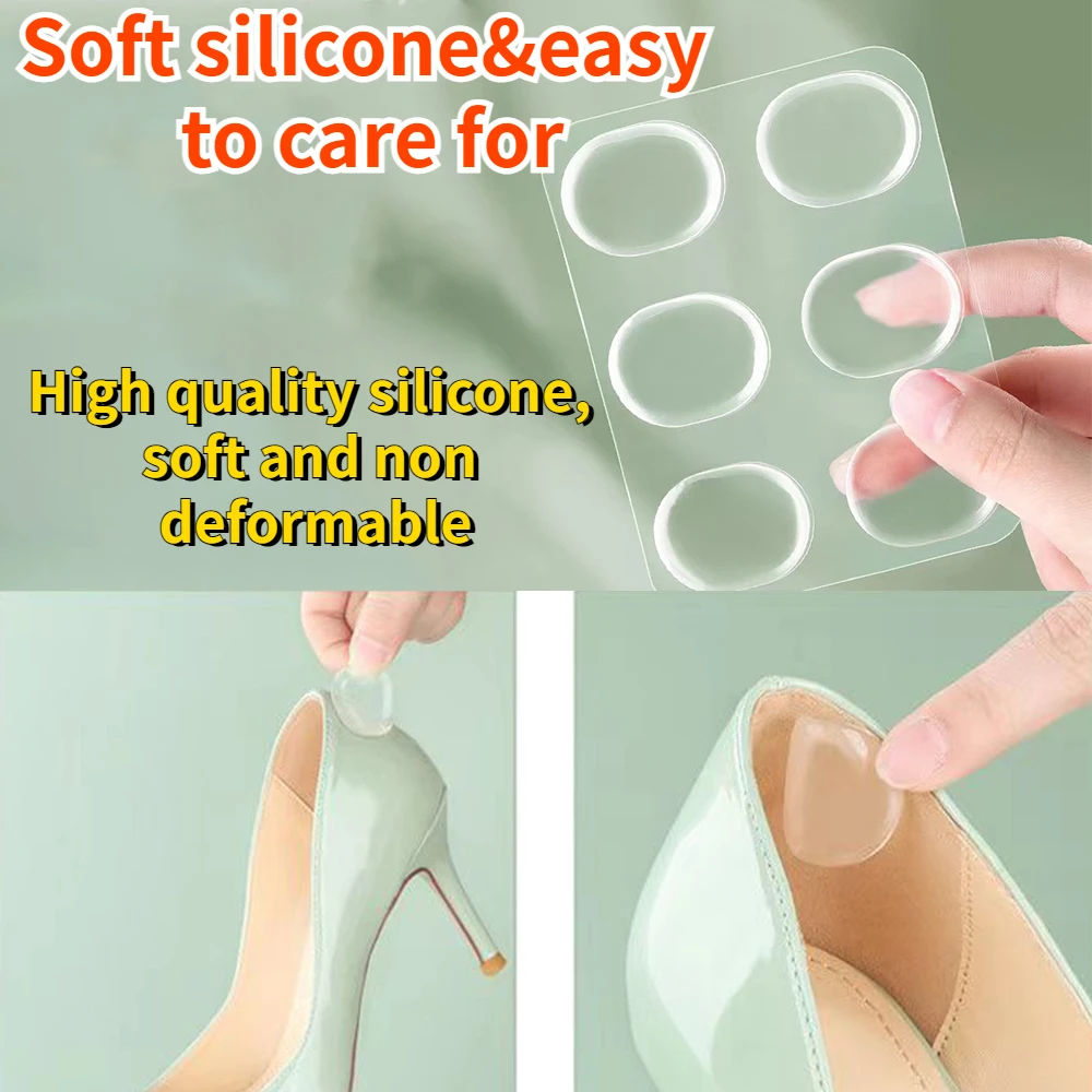 6Pcs Silica Gel Insole Heel Anti Wear Sticky Shoes Cobbler Sticker Back Sneaker Lined with Anti-Wear After Heels Stick Foot Care