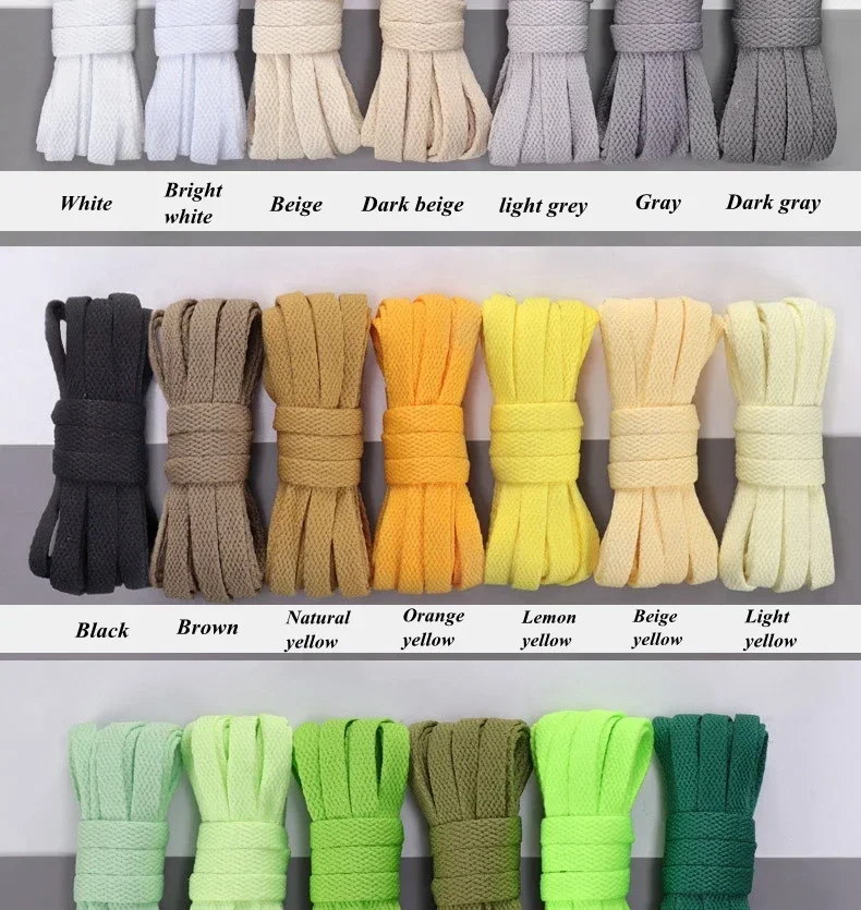 1Pair Flat Shoelaces for Sneakers 36colors Fabric Shoe laces White Black Shoe lace Boot Laces for Shoes Classic Soft Shoestrings