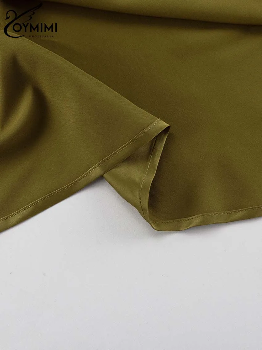 Oymimi Summer Green Slim Women's Dress Elegant Spaghetti Strap Open Back Dresses Casual Straight Floor-Length Dresses Streetwear