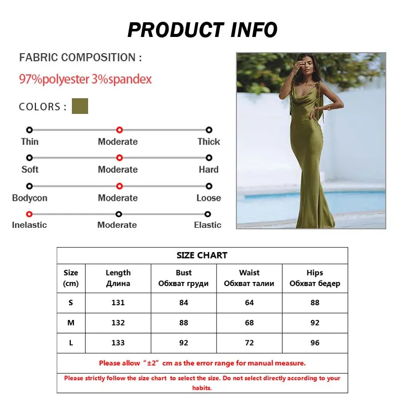 Oymimi Summer Green Slim Women's Dress Elegant Spaghetti Strap Open Back Dresses Casual Straight Floor-Length Dresses Streetwear