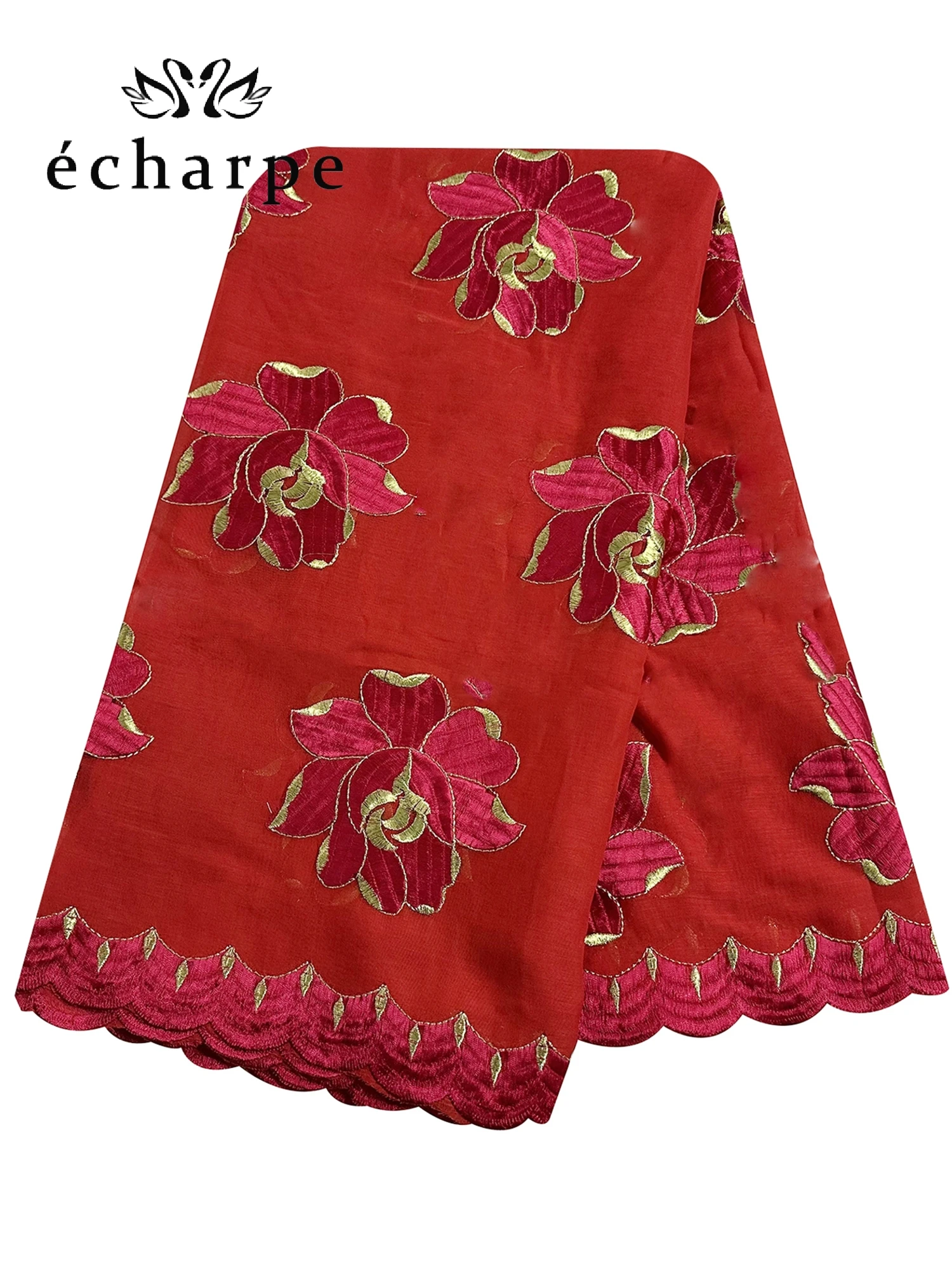 2022 New African Islamic Women Scarf Fashion Pashmina Turban Pray 100% Cotton Embroidered Shawl Wrap Muslim Party Hijab for Lady