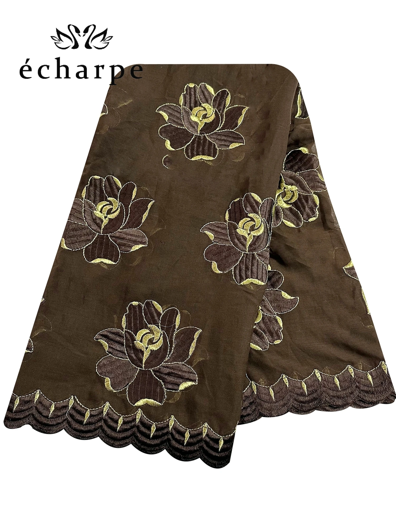 2022 New African Islamic Women Scarf Fashion Pashmina Turban Pray 100% Cotton Embroidered Shawl Wrap Muslim Party Hijab for Lady