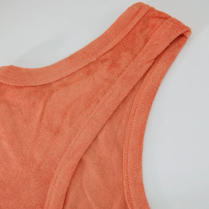 Orange Summer 100% Cotton Women Sleeveless Dress Green Long Dresses Chic Casual A-Line Beach Sundress