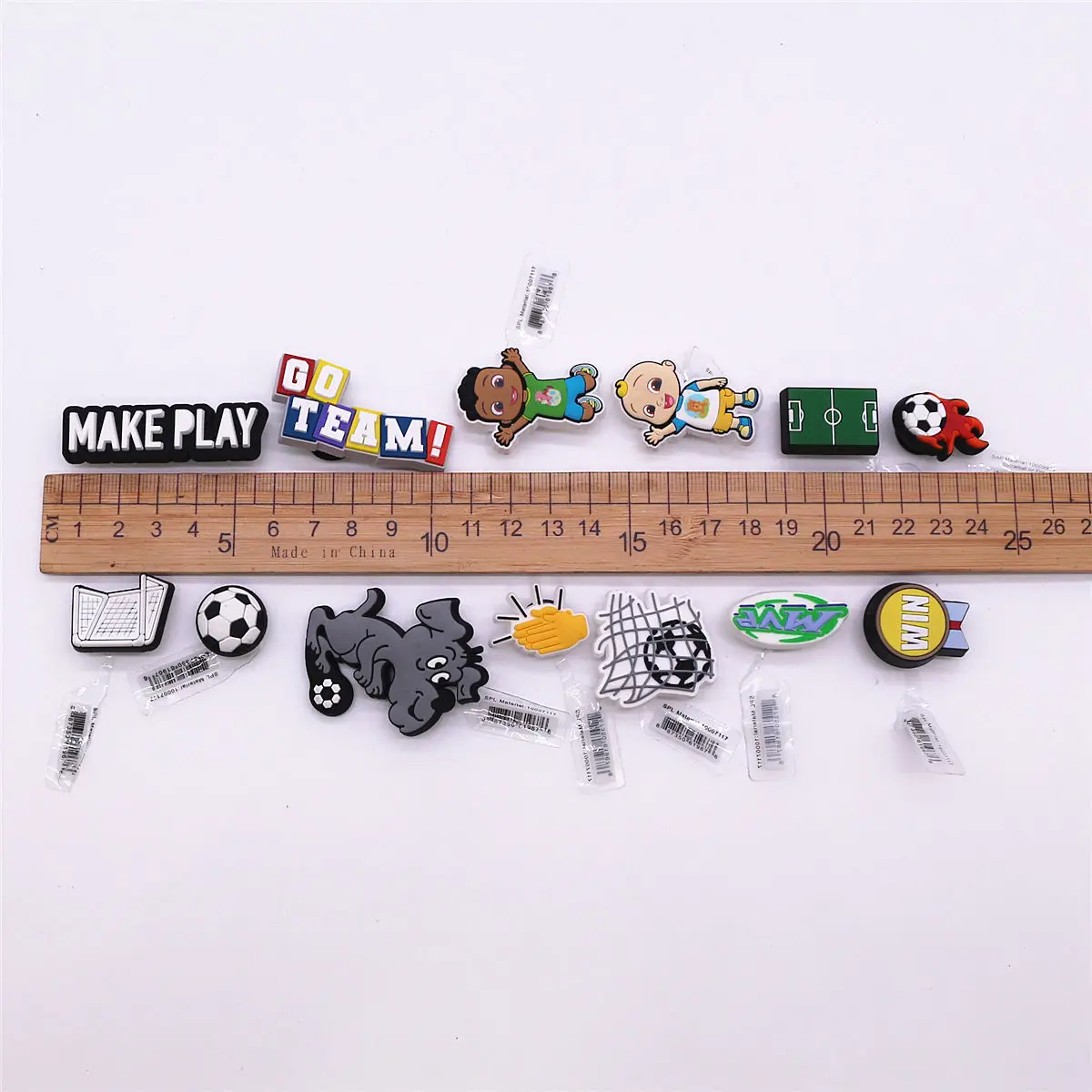 1pcs Original Football PVC Shoe Charms Accessories Make Play MVP Soccer Field Sandals Buckle Decorations Clog Pin Clips Designer