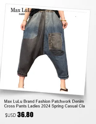 Amax luluE Brand Autumn Fashion Jeans Womens Vintage Loose Embroidery Denim Pants Ladies Casual Classic Cartoon Elastic Trousers