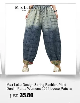 Amax luluE Brand Autumn Fashion Jeans Womens Vintage Loose Embroidery Denim Pants Ladies Casual Classic Cartoon Elastic Trousers