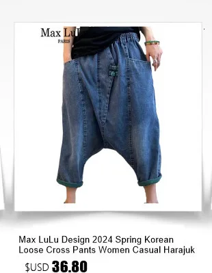 Amax luluE Brand Autumn Fashion Jeans Womens Vintage Loose Embroidery Denim Pants Ladies Casual Classic Cartoon Elastic Trousers